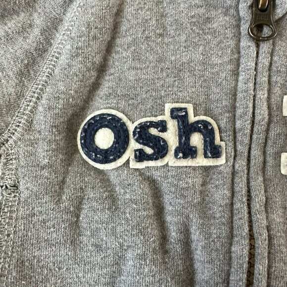 OshKosh BGosh Baby Hoodie Sweatshirt 3 Mos Gray Zip-Up With Pockets & Hood - Picture 2 of 4